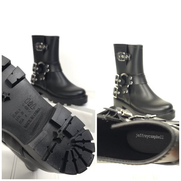 Jeffrey Campbell Controller Boots in Black Matte Silver Moto Boots US 8 - Picture 12 of 13